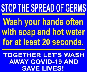 Stop The Spread Of Germs Hand Washing Sign