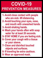 COVID-19 Prevention Measures Sign