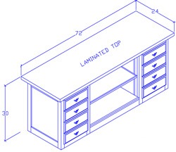 Credenza With File Drawers/Center Shelf