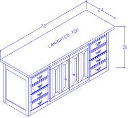 Credenza With File Drawers/Center Doors
