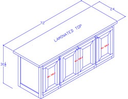 Credenza With Doors/Center Shelf