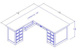 Left-Hand Executive Desk With 42” Return