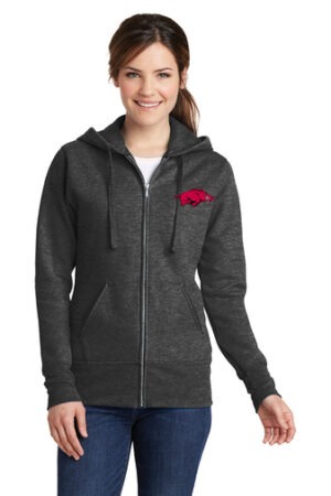 Fleece Full-Zip Hooded Sweatshirt With Logo