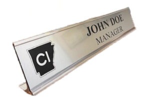 Metal Desk Name Plate Holder