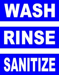 Wash, Rinse, Sanitize Hand Washing Sign