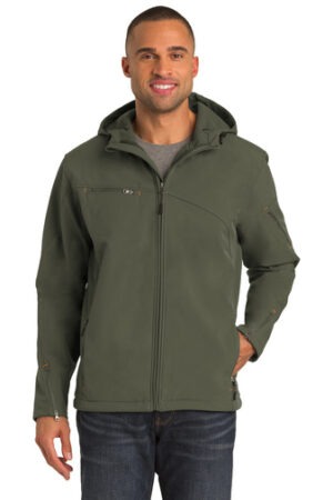 Port Authority® Textured Hooded Soft Shell Jacket