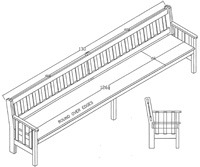 10’ X 10” Oak Bench