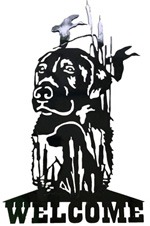 Welcome Dog Metal Cut Out