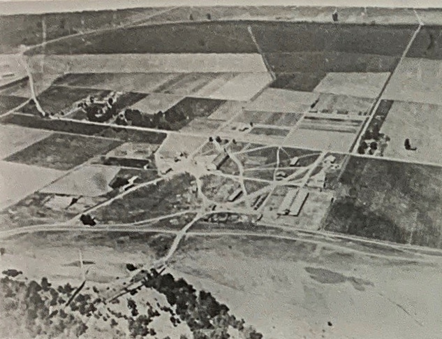 Aerial view of Cummins - 1930s